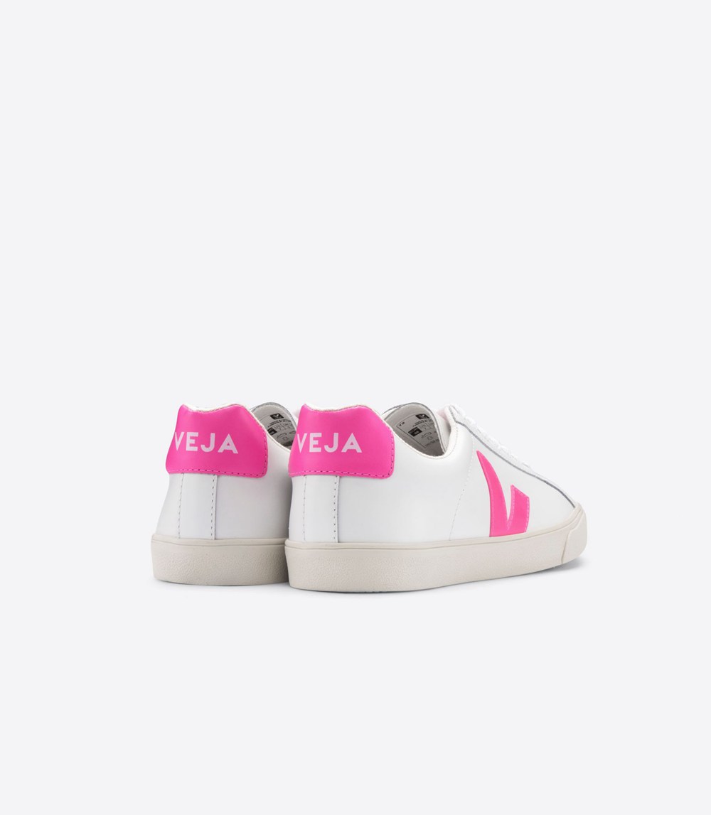 Tenis Veja Mujer - Esplar Cuero - Blancos/Rosas - 495FJLTQA